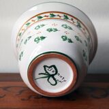 Cache Pot faïence Nevers signé Bernard et Lucet motifs floraux  ø 15,5 cm