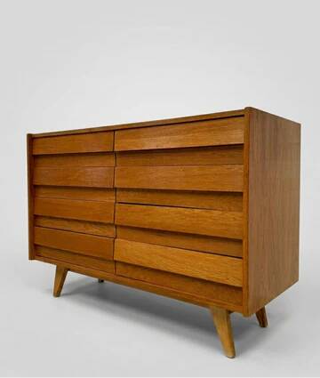 Chest of drawers mid-century veneer Jiří Jiroutek U-453 1960s Czechoslovakia