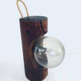 Brutalist wooden table or wall lamp attributed to Temde Leuchten, Switzerland, 1960s.