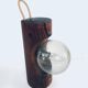 Brutalist wooden table or wall lamp attributed to Temde Leuchten, Switzerland, 1960s.