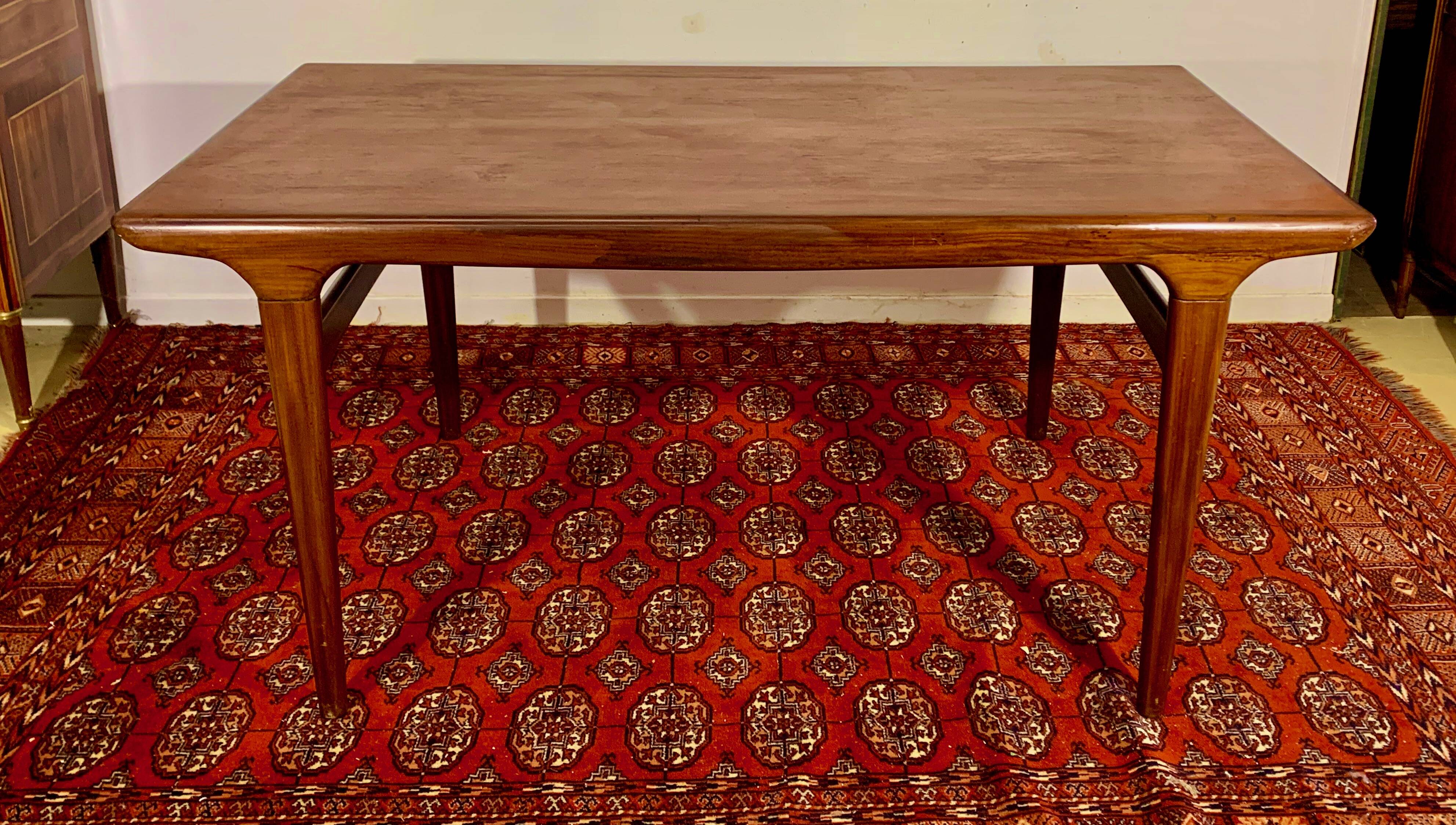 Scandinavian living room dining room table in teak, denmark 1960