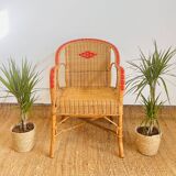 Vintage wicker armchair