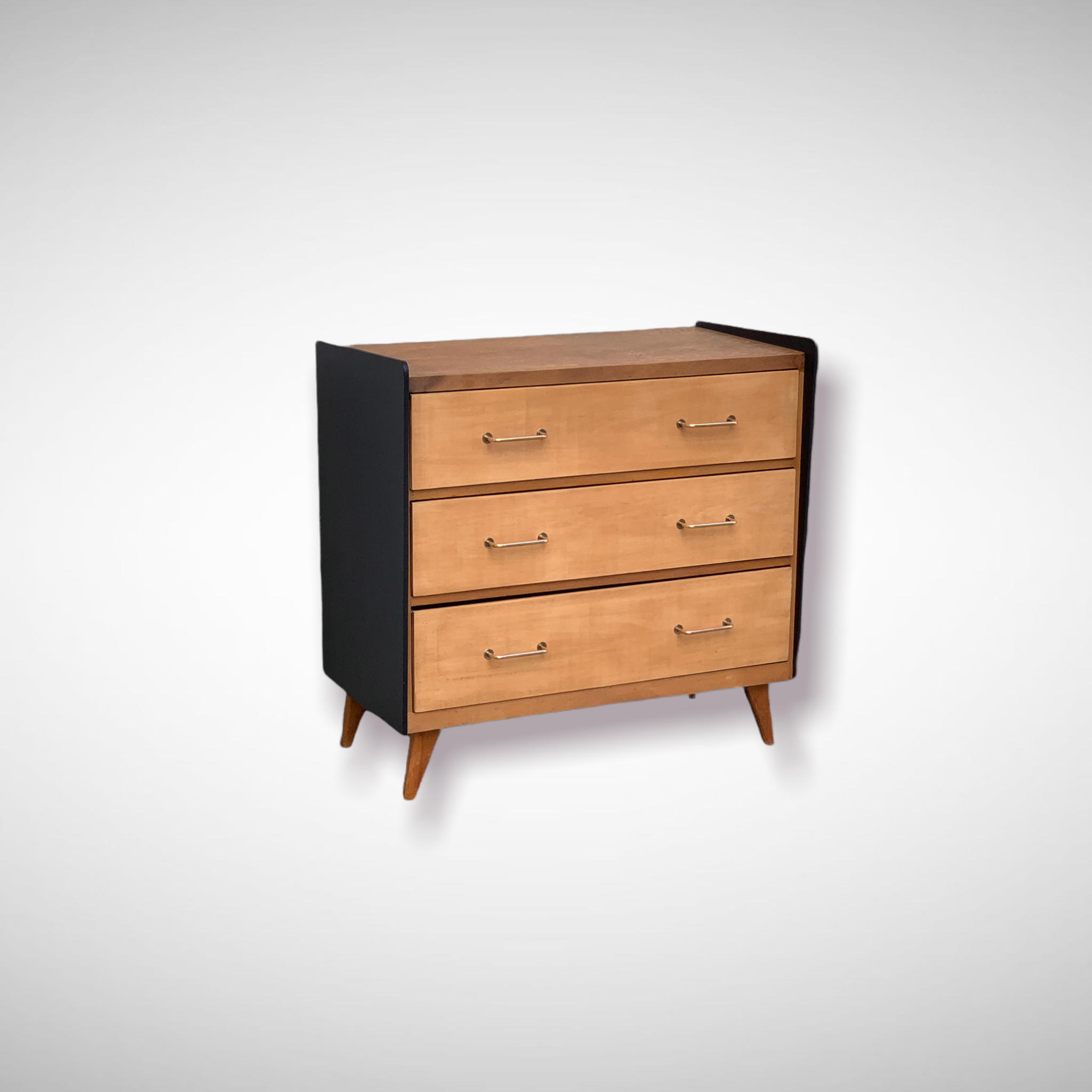 1960 compass foot chest of drawers