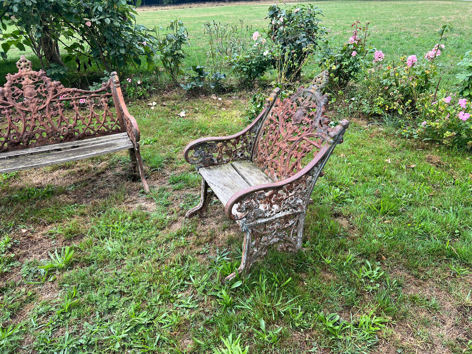 Sculpted cast iron garden furniture