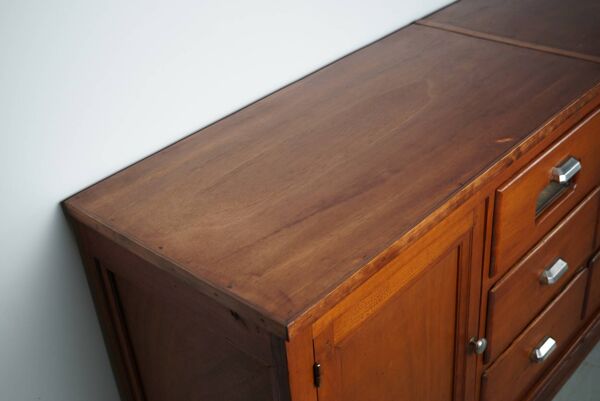 Grand meuble de mercerie ou comptoir de magasin vintage en chêne, france, 1950s