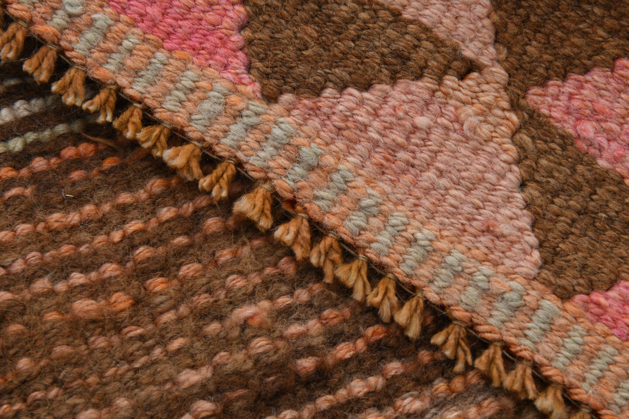 3x10 Orange Brown Handmade Wool Vintage Runner Rug, 103x323Cm SK 18245