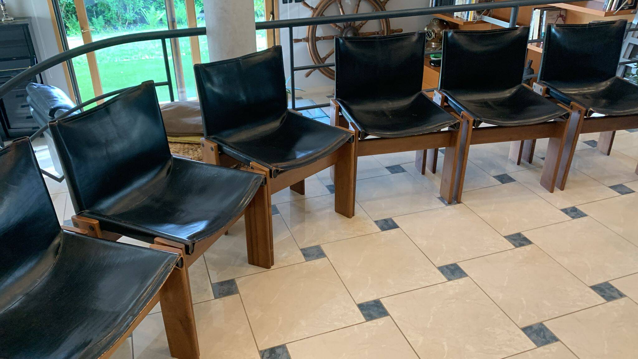 Set of 6 Monk Dining Chairs by Afra & Tobia Scarpa