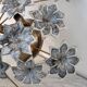 Large Murano Vintage Ceiling Light Black Flowers, 1970s