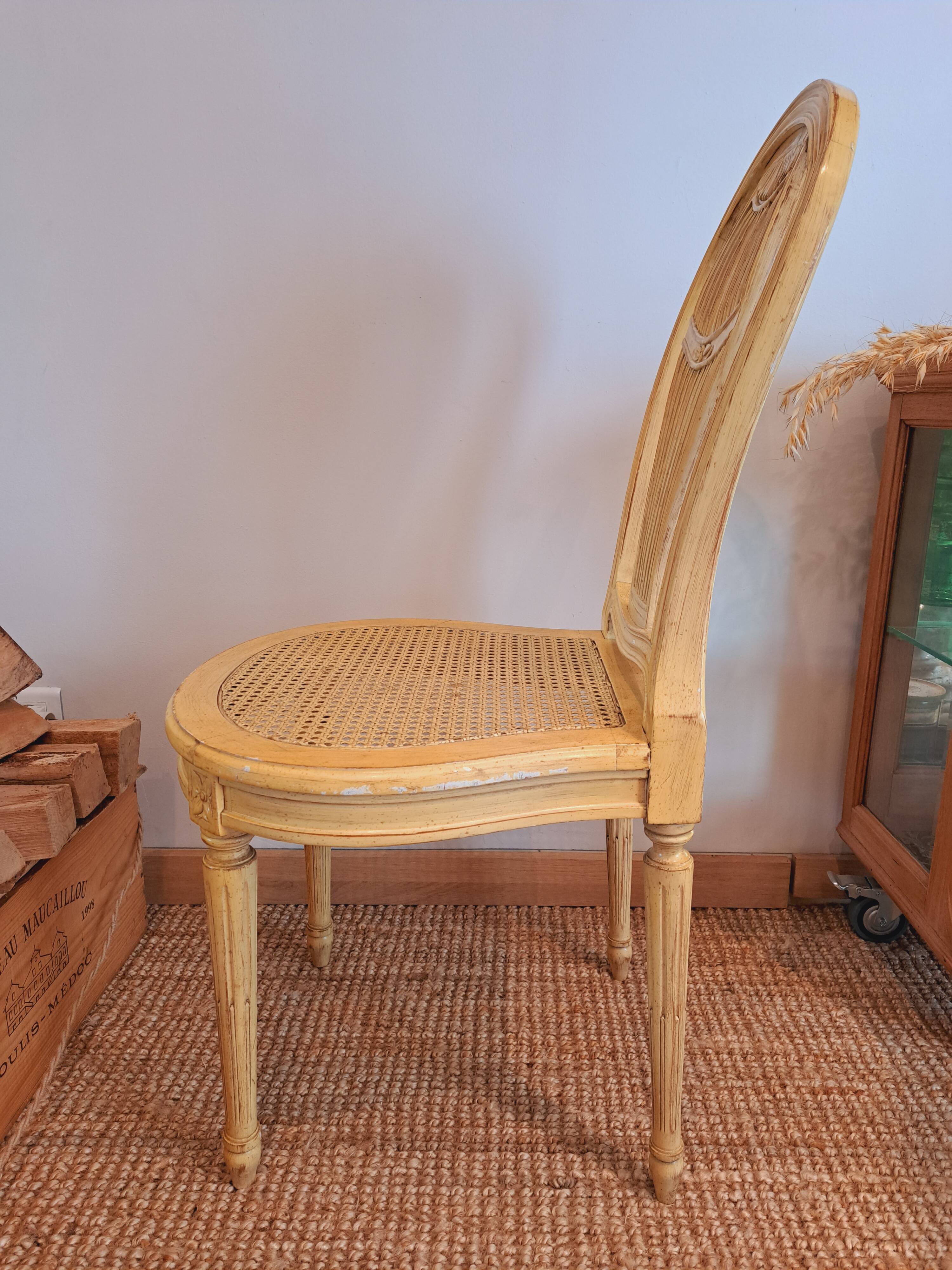 Provencal yellow Louis XVI style chair