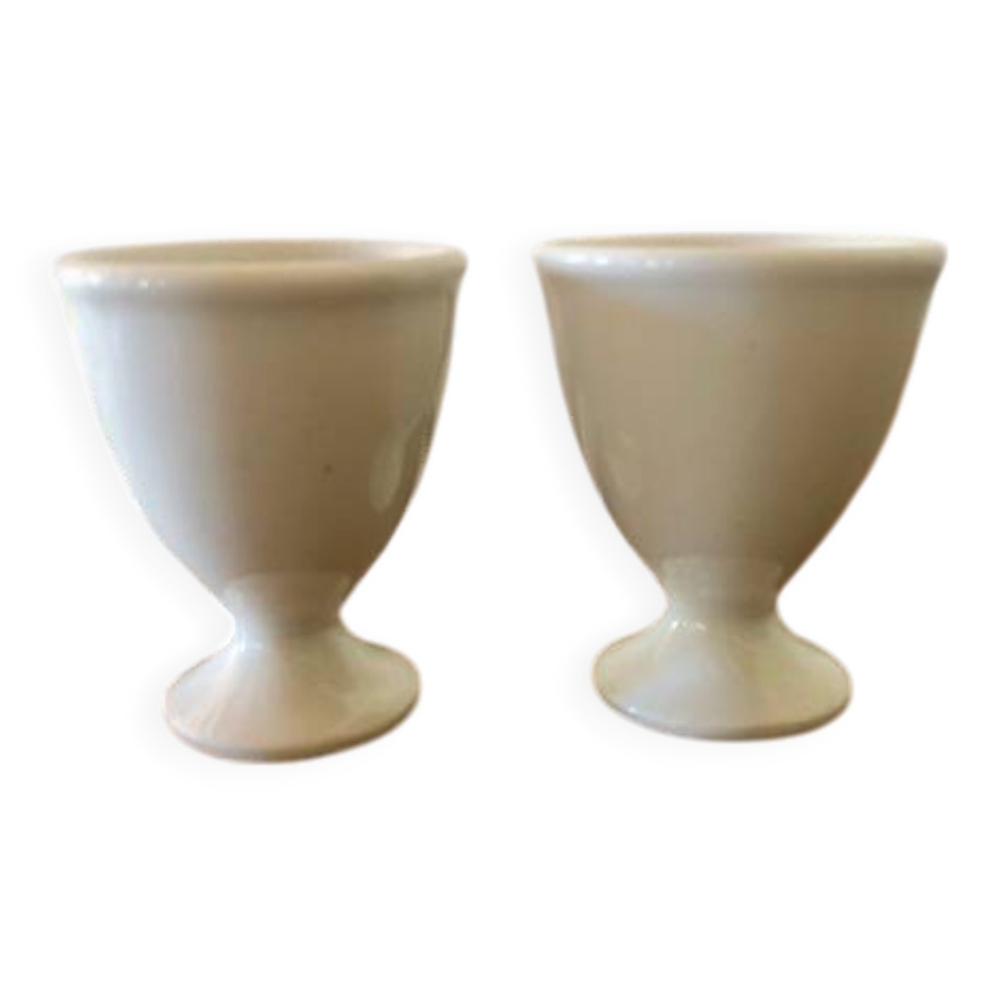 Antique earthenware egg cups