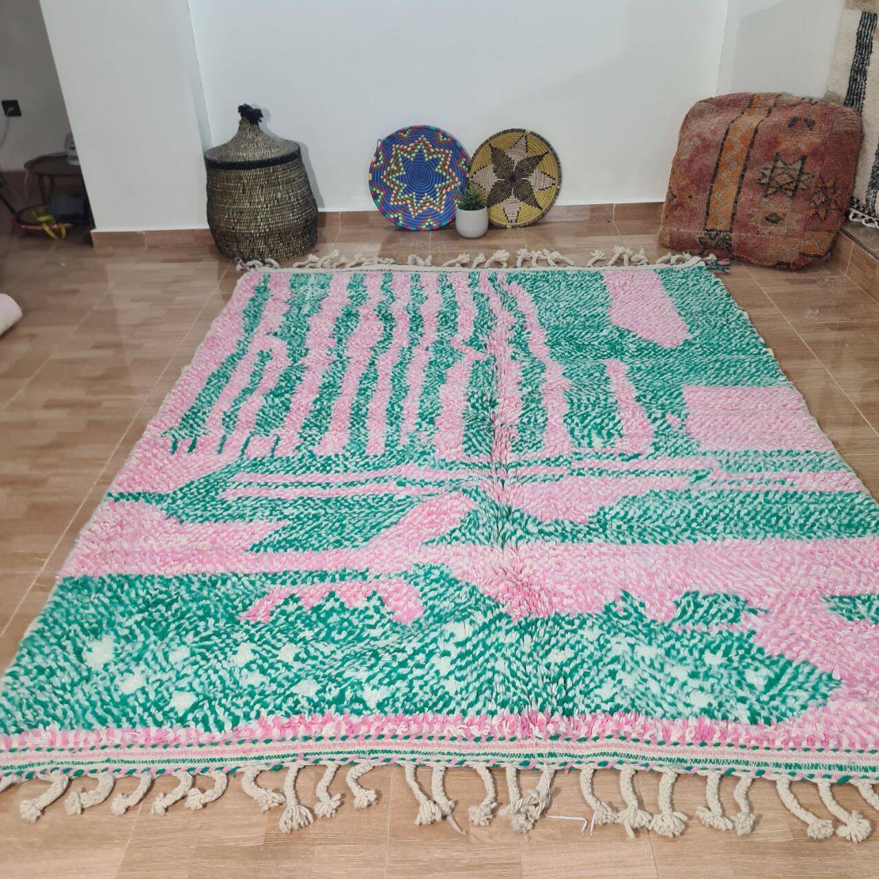 Handmade wool Berber rug 250 X 150 CM