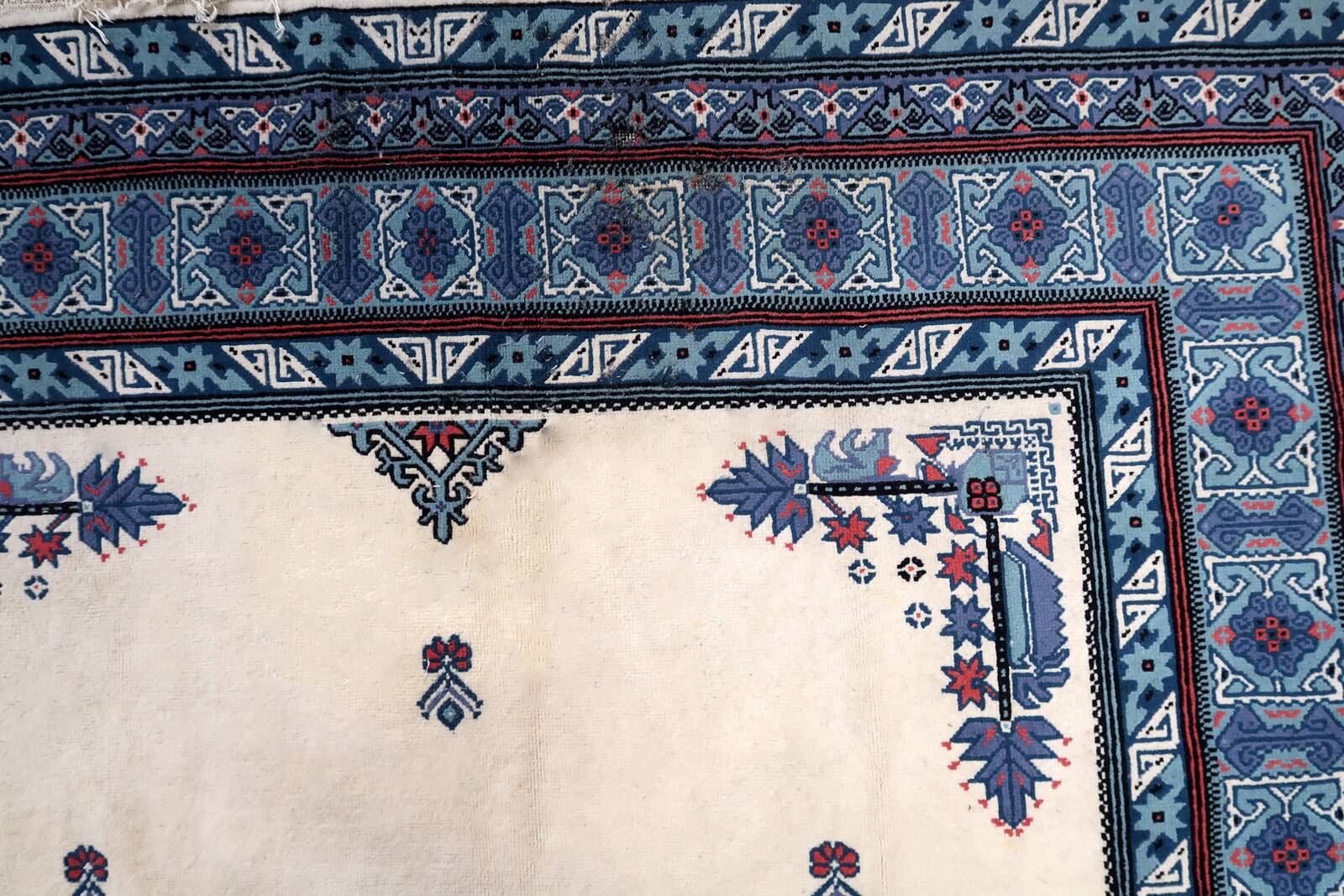 Tapis berbère tunisien vintage en laine fait main – 199 x 252 cm - 1C1035