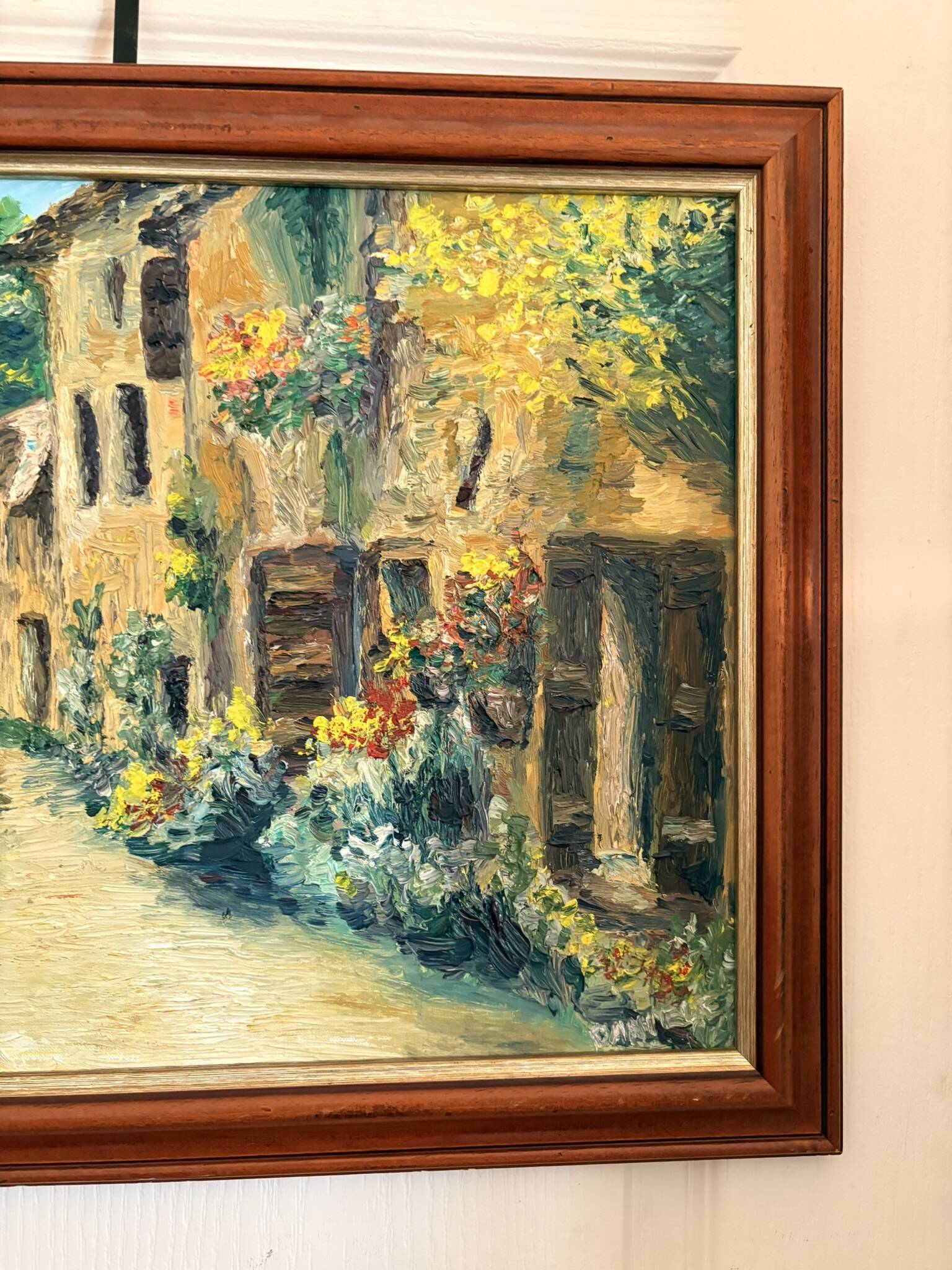 Expressionist Oil Painting Table Village Flowers Southern Camp Pro