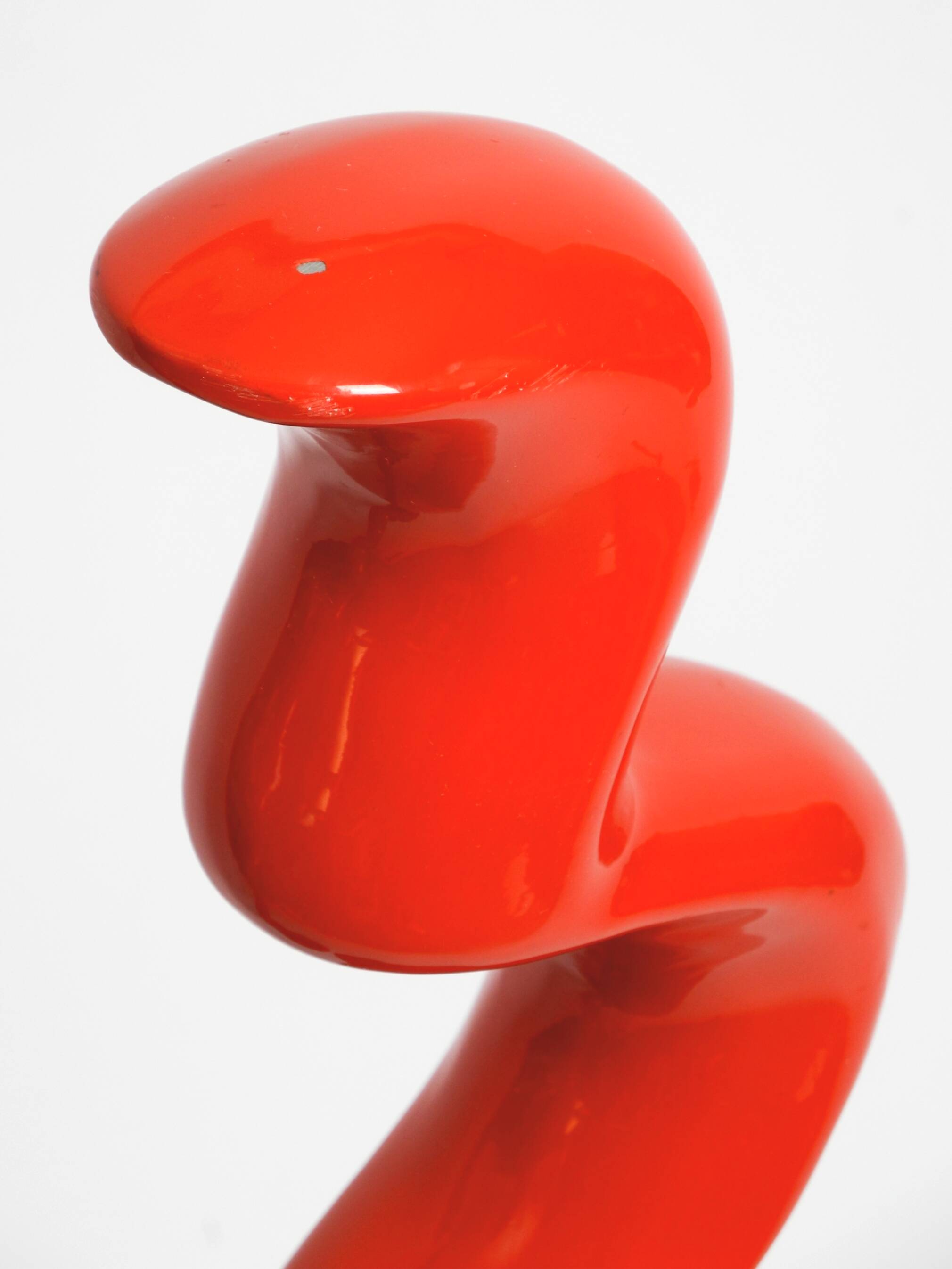 Two large limited abstract metal floor sculptures in red