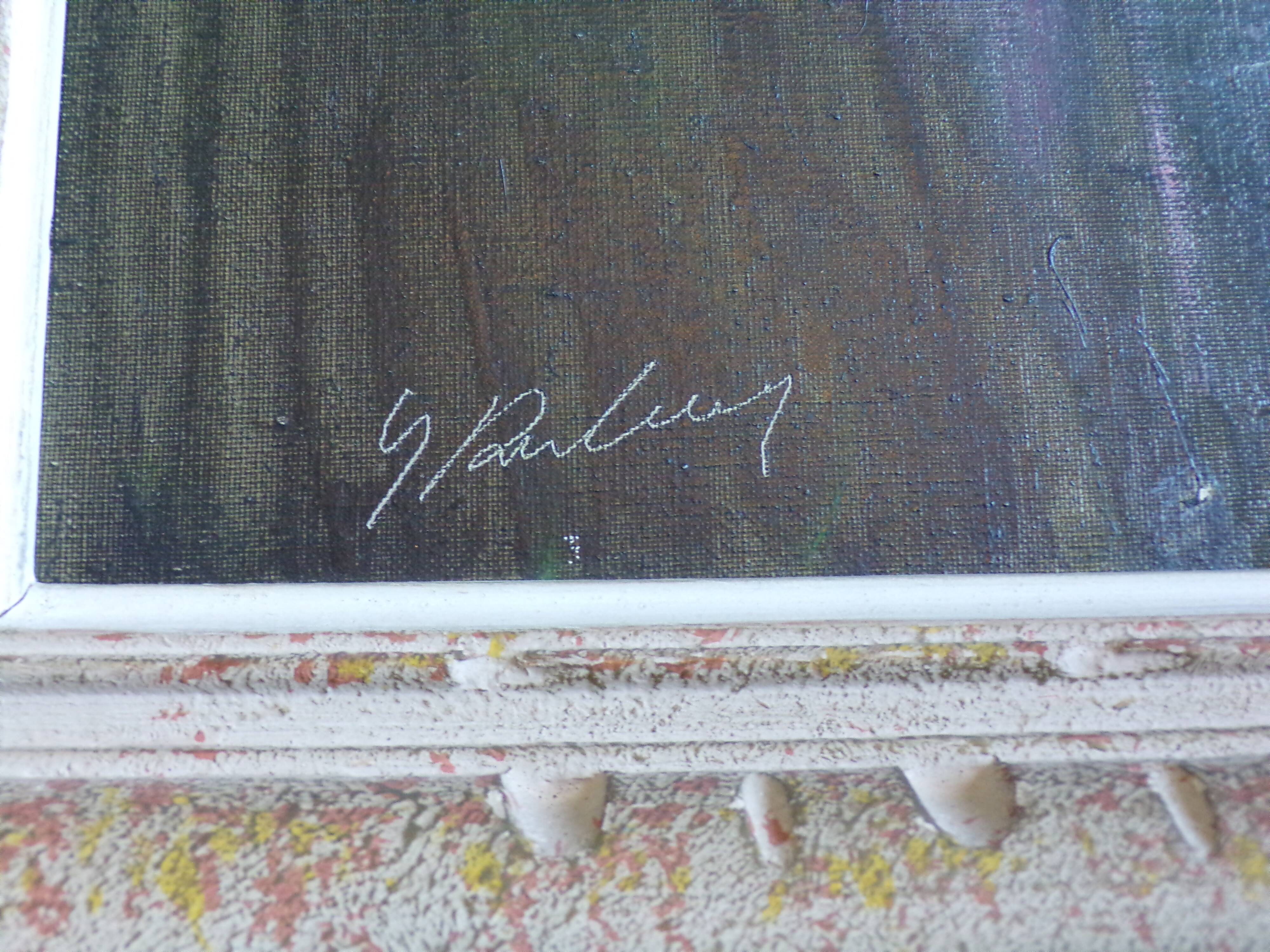 Old painting representing a bouquet of flowers