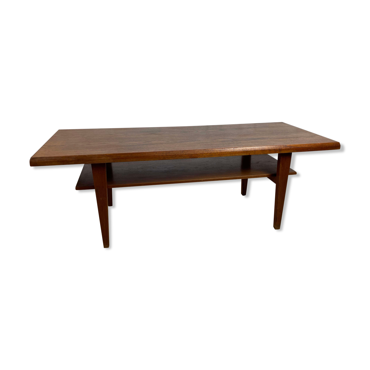Vintage Scandinavian teak coffee table with double top, 60s