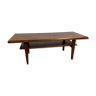 Table basse scandinave vintage en teck avec double plateau, années 60