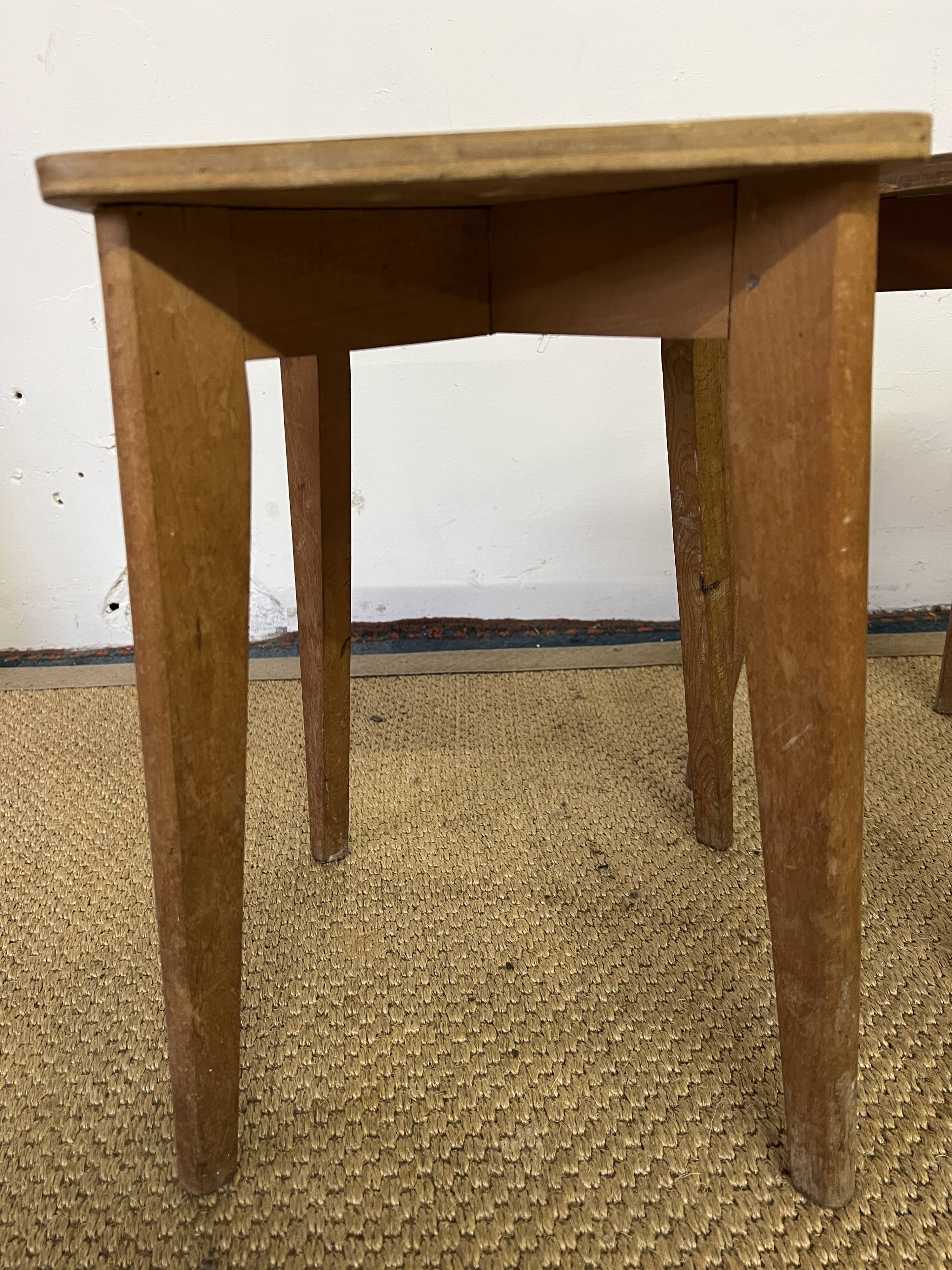 Series of 5 vintage wooden workshop stools