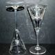 Lot de 2 verres à vin Roemer en cristal gravé guirlandes à la roue 1900