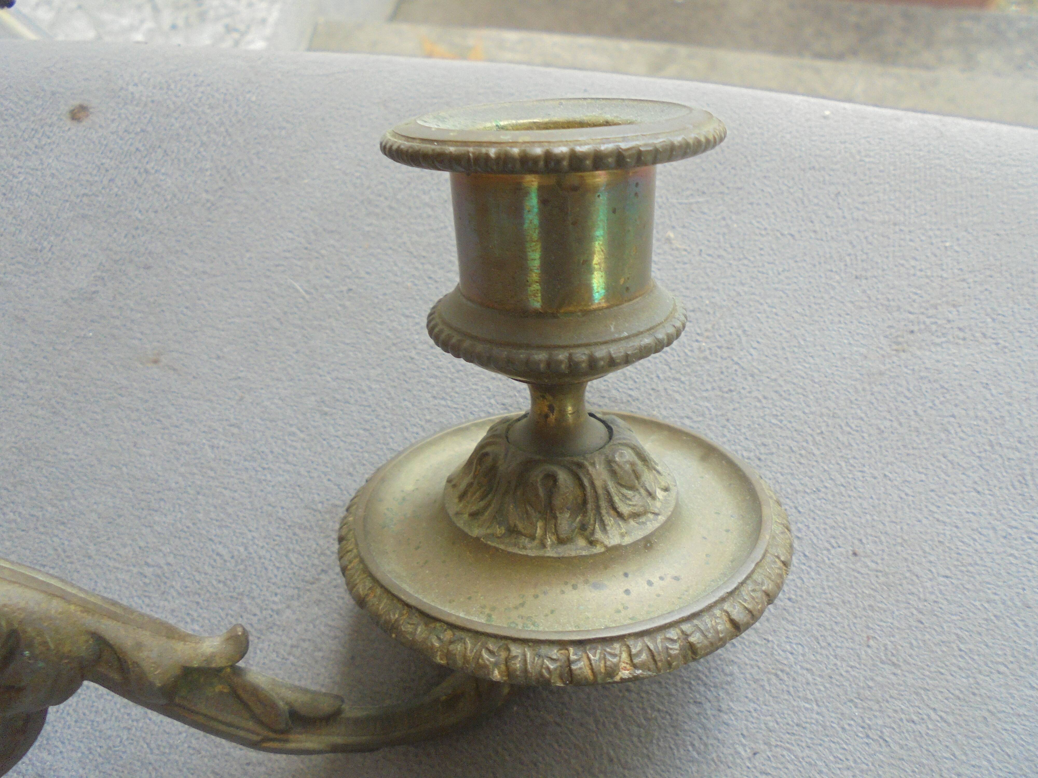 Pair of Bronze Piano Candlesticks