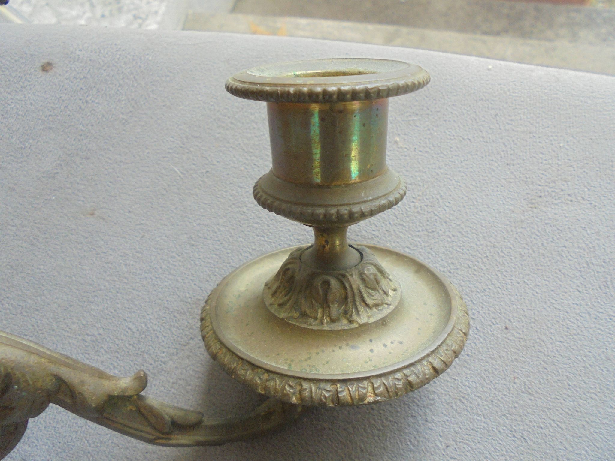 Pair of Bronze Piano Candlesticks
