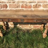 Ash console and false drawer