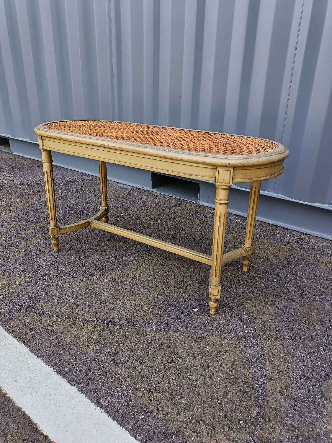 Old piano bench cannée style louis xvi