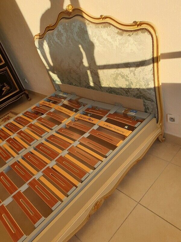 Louis xv basket bed with gilding and box spring