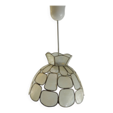 Vintage mother-of-pearl pendant light – Geometric style, 70s