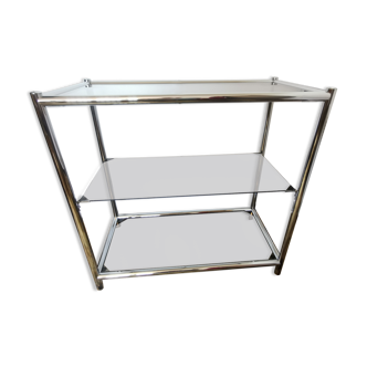 Étagère vitrée chrome année 70