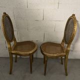 Pair of chairs Louis XVI gilded wood Masion Gouffé