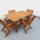 Salon de jardin vintage composé d’une table avec rallonges et 4 fauteuils