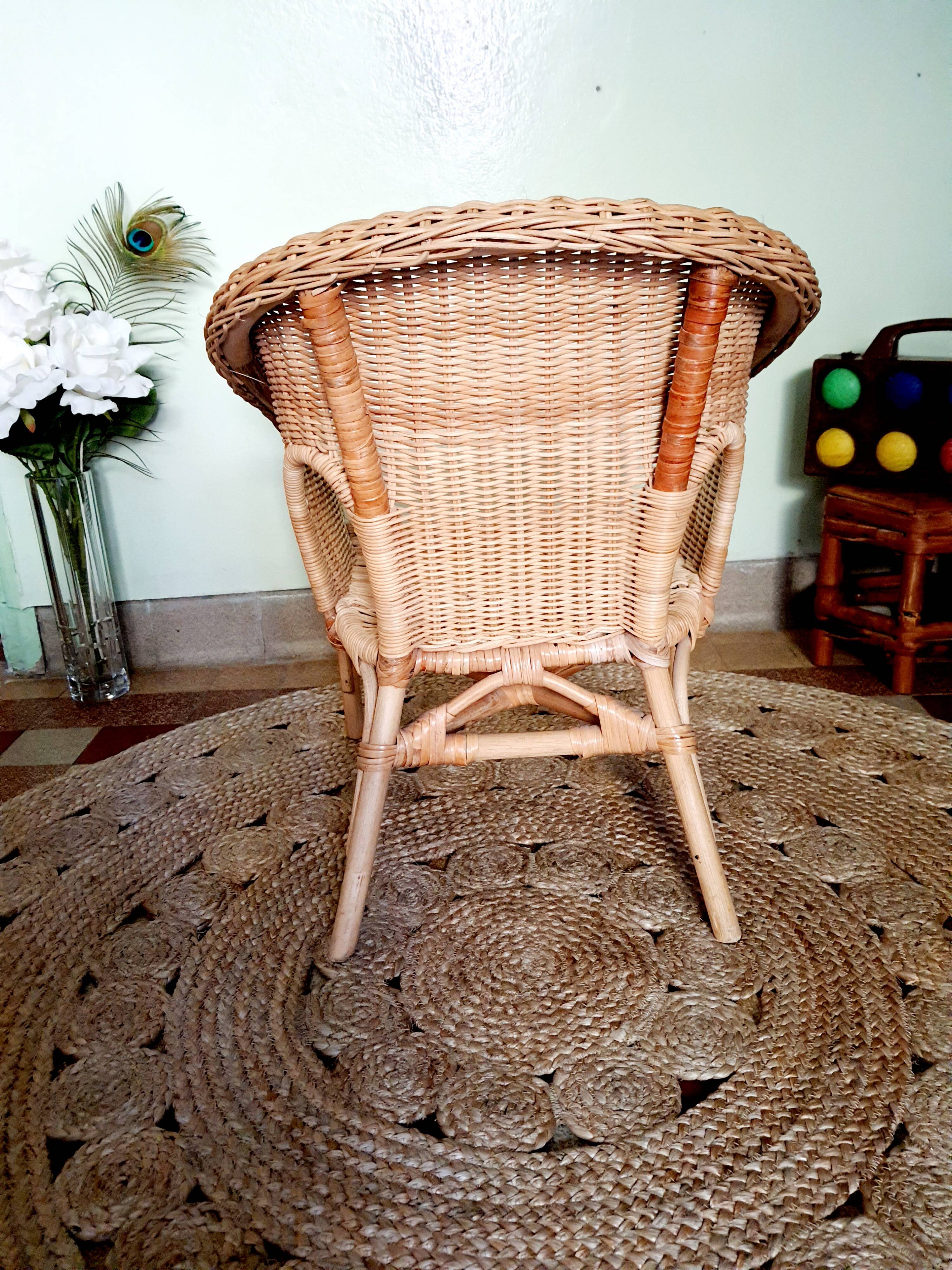 Vintage wicker child chair