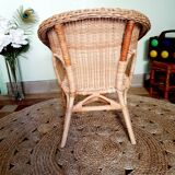 Fauteuil enfant en osier vintage