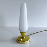Lampe Vintage Années 50 Verre, Laiton Verre, Jaune