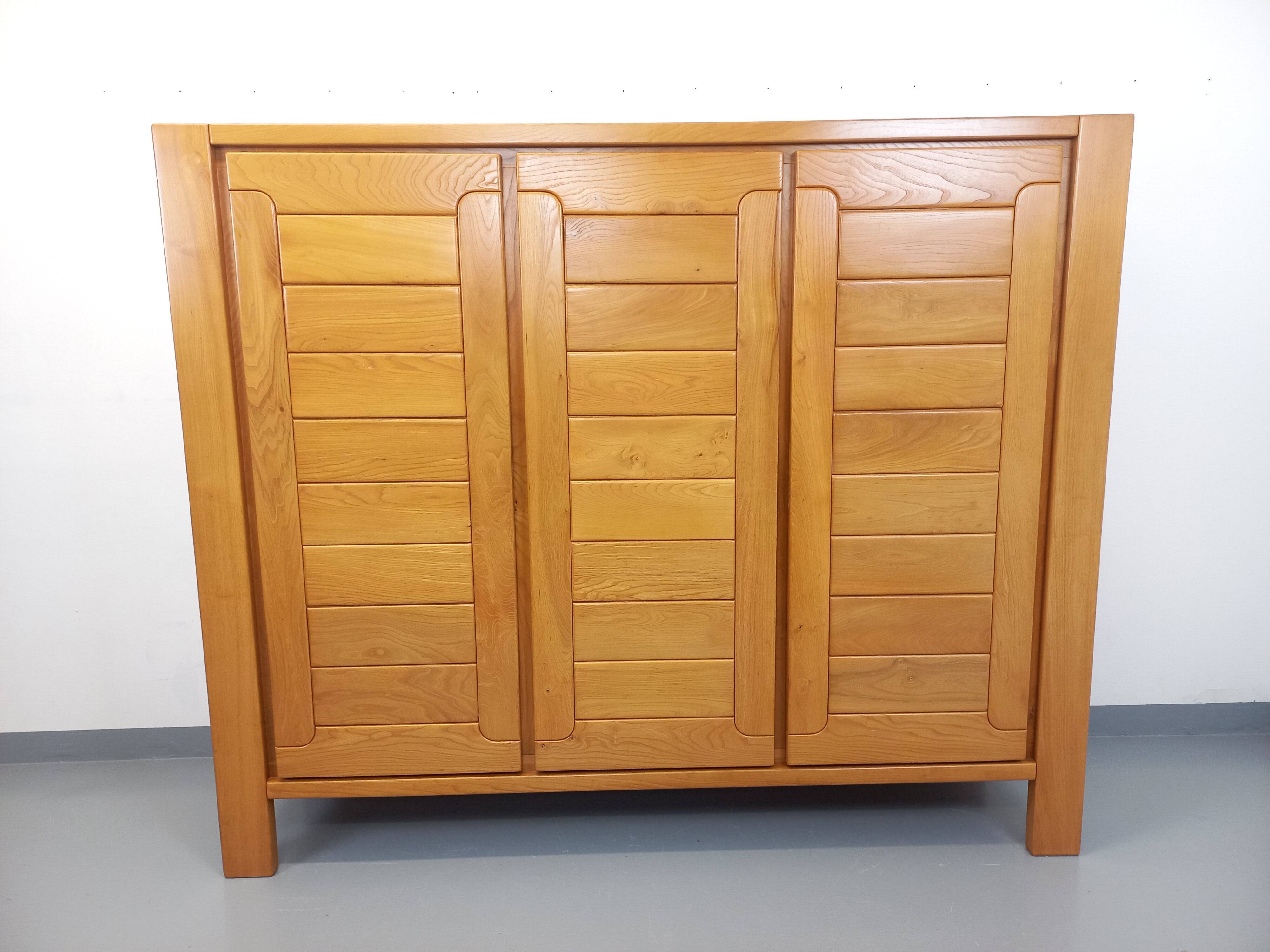 Vintage Maison Regain elm wardrobe from the 70s and 80s
