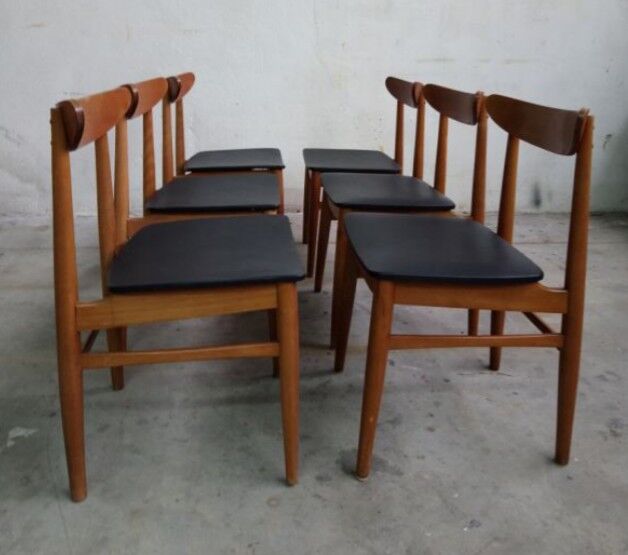 Série de 6 chaises scandinaves