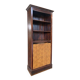 Vintage wooden library with storage chest/basket.