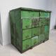 Green metal drawer cabinet