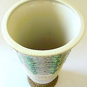Vase cornet art deco porcelain enamelled of Lucien Brisdoux (1878-1963)