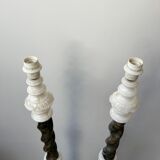 Pair of Swedish Mid-Century Marble Floor Lamps