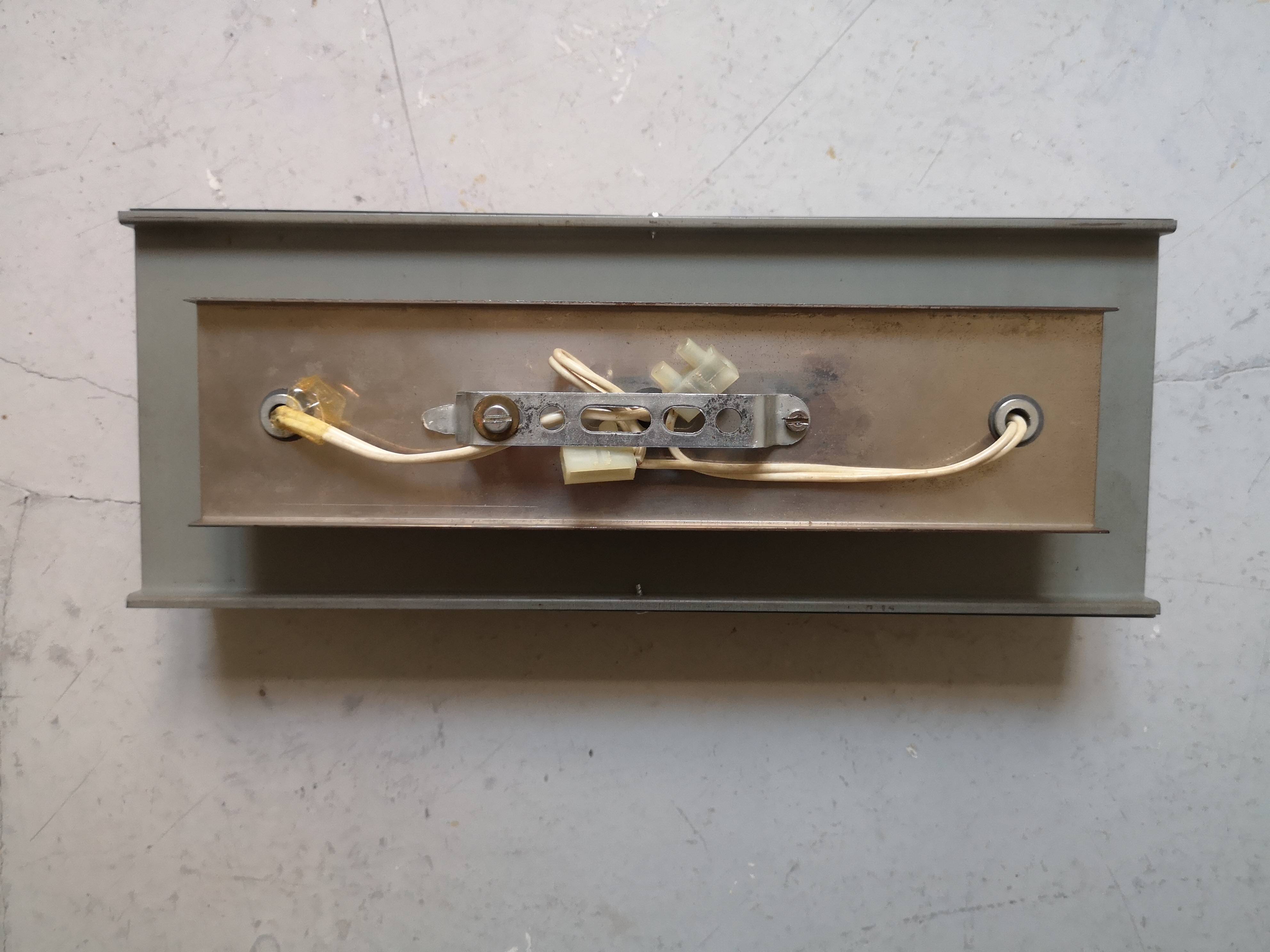 Chromed metal and plexiglass 3-lamp wall light, 1970 design