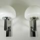 Pair of chrome and glass wall lights from the 1970s.