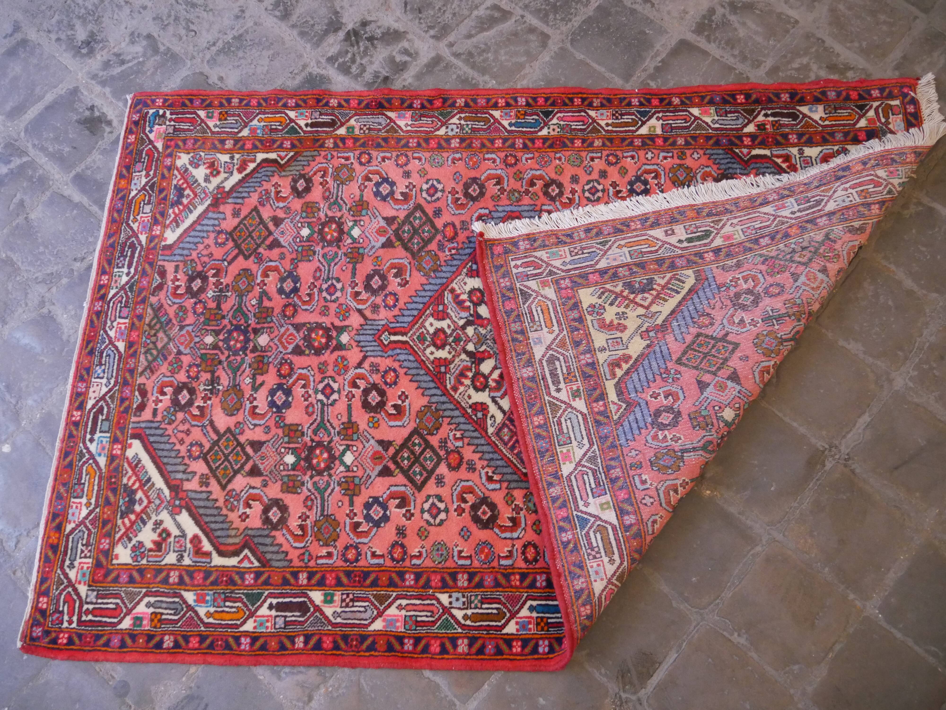 Vintage Persian Hamadan Handmade Oriental Carpet 103x150cm