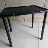 Table d'appoint bois et bambou noire