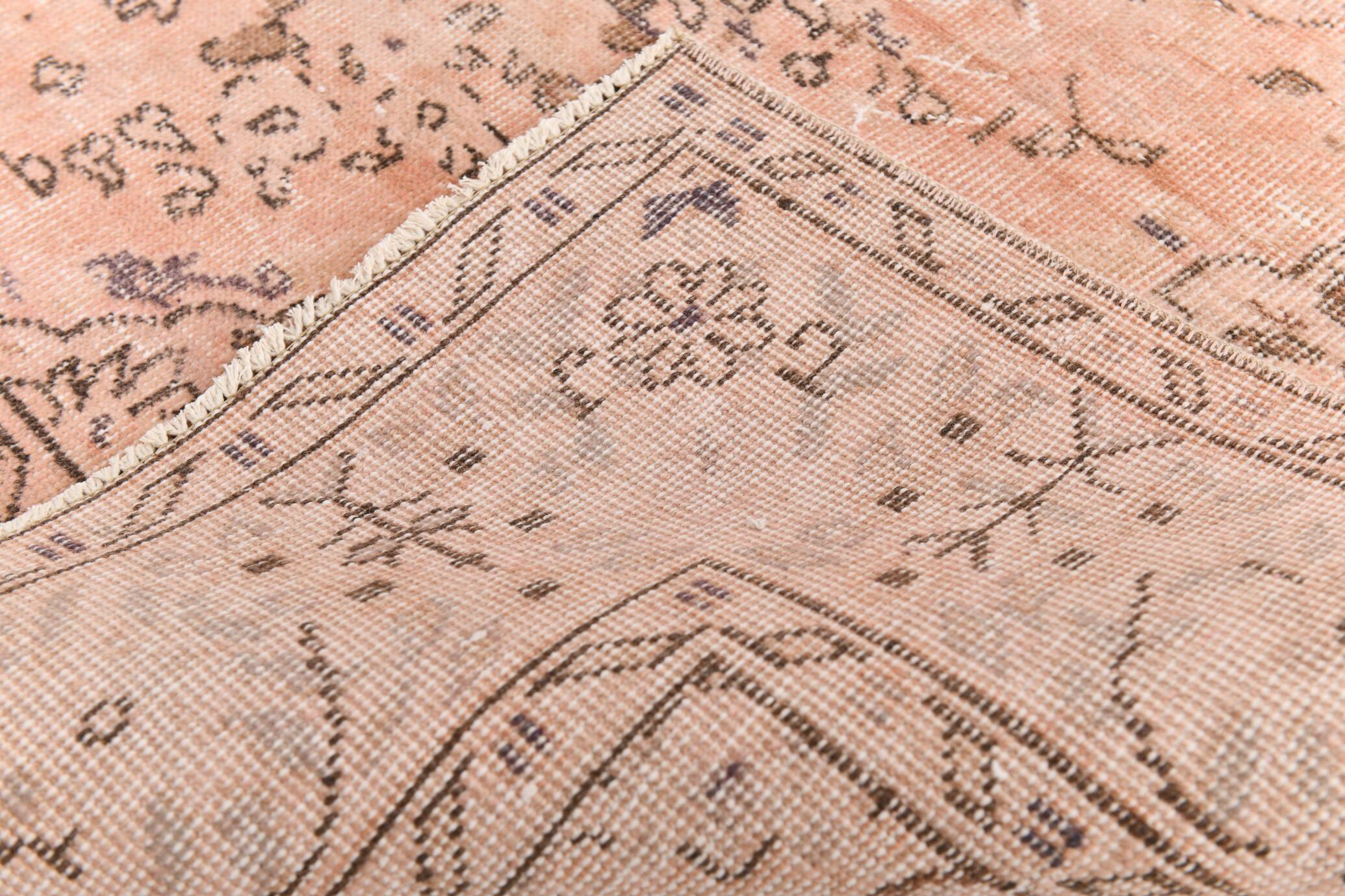Powder Pink Classic Turkish Vintage Rug, 199x303Cm