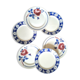 Assiettes plates anciennes dépareillées en faïence