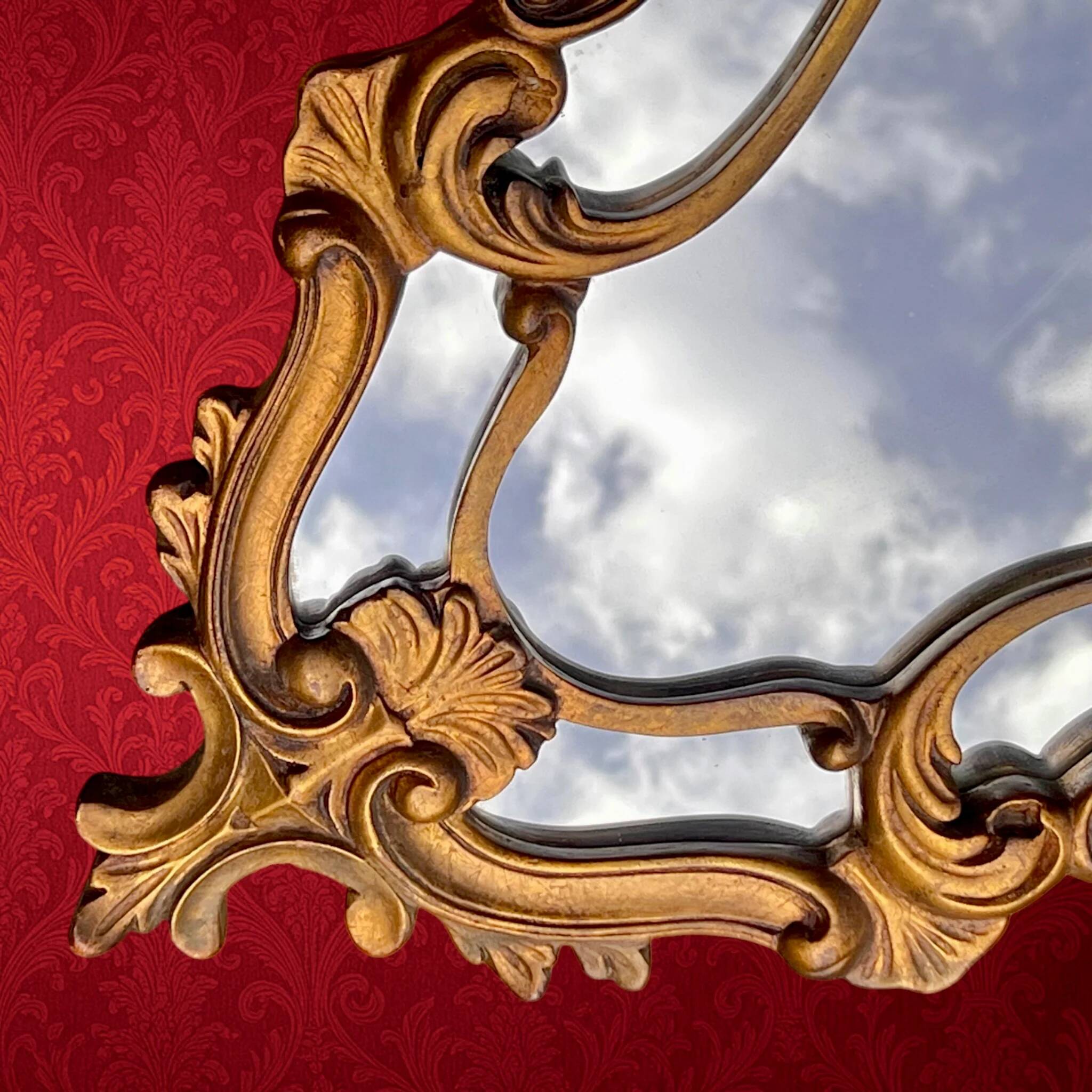 Golden wall mirror with a rococo Louis XV style – 1950s-60s
