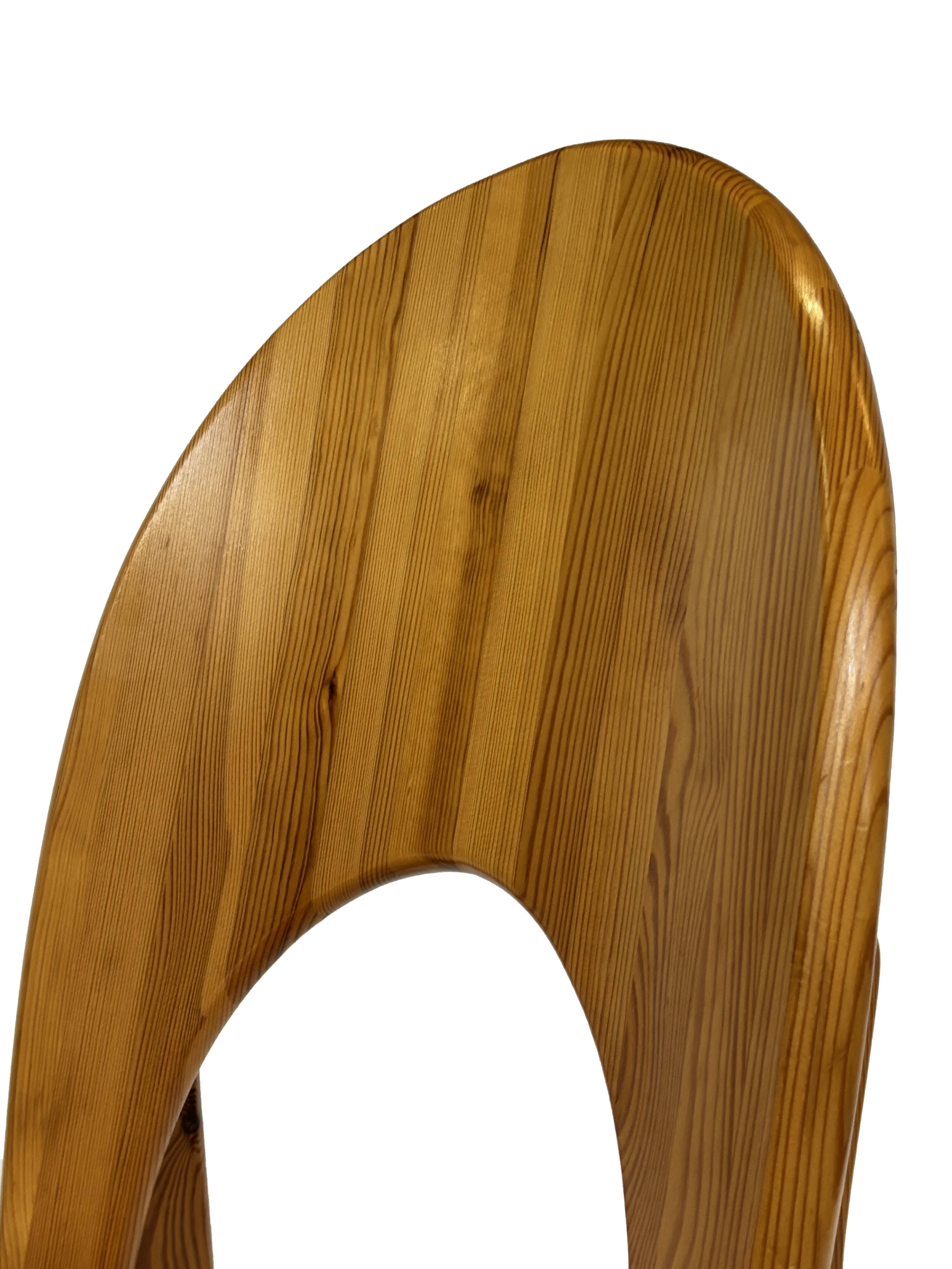 Vintage set of four pinewood chairs Rainer Daumiller minimalist design