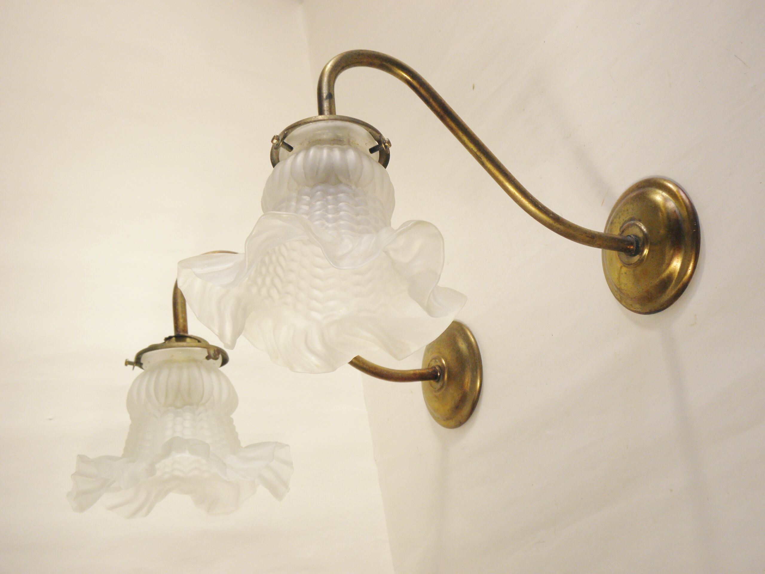 Pair of gooseneck wall lamps